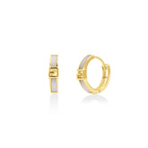 Gold Glow Opal Huggies