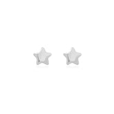 Fine jewellery, silver jewellery, hypoallergenic, tarnish-free,
Close-up front view of a pair of Star-shaped earrings on a white background