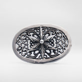 Silver Oval Star Belt Buckle