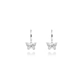 Fine jewellery, silver jewellery, hypoallergenic, tarnish-free, close-up front view of a pair of Butterfly-shaped earrings on a white background