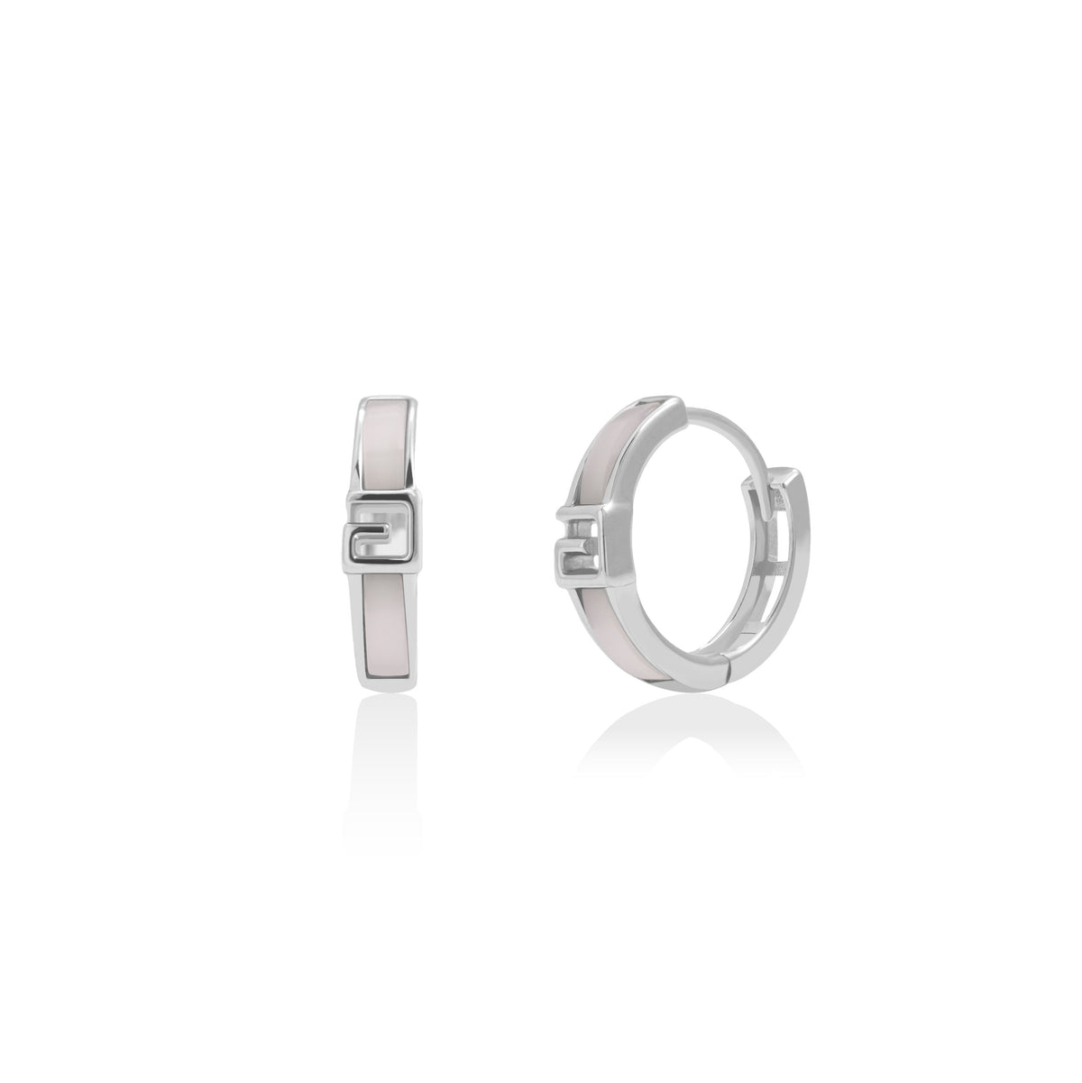 Silver Glow Opal Huggies