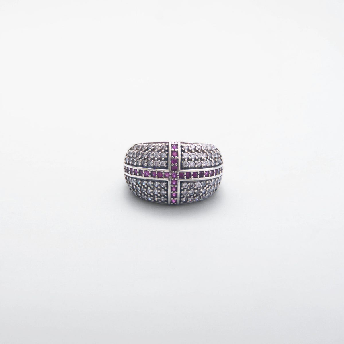 Silver Ornate Cross Ring