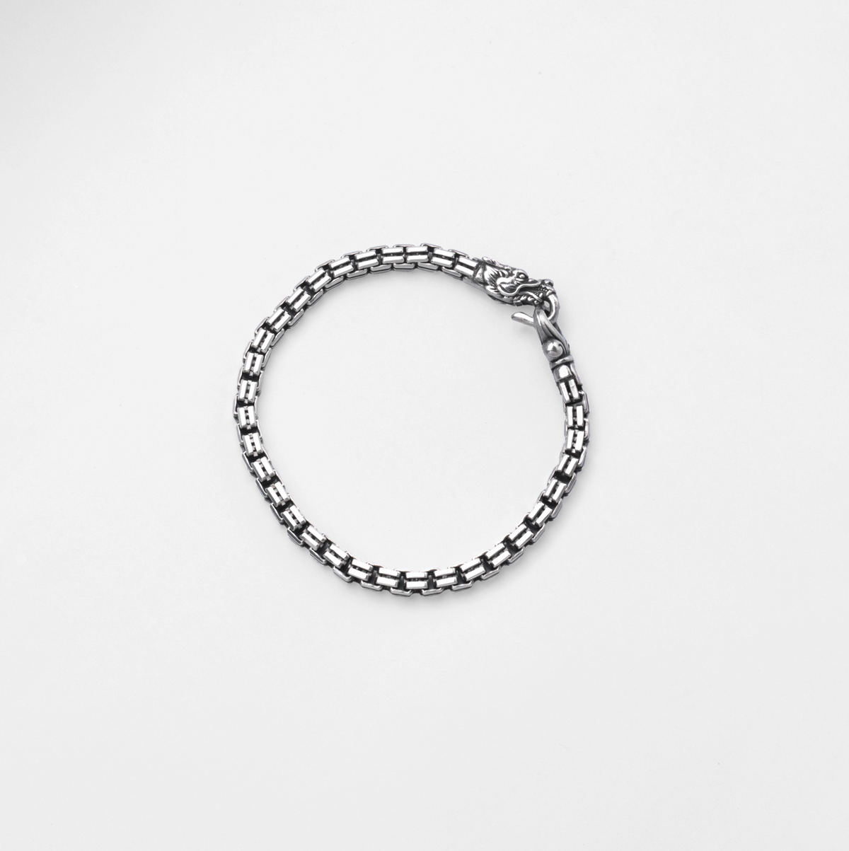 Silver Dragon Box Chain Bracelet